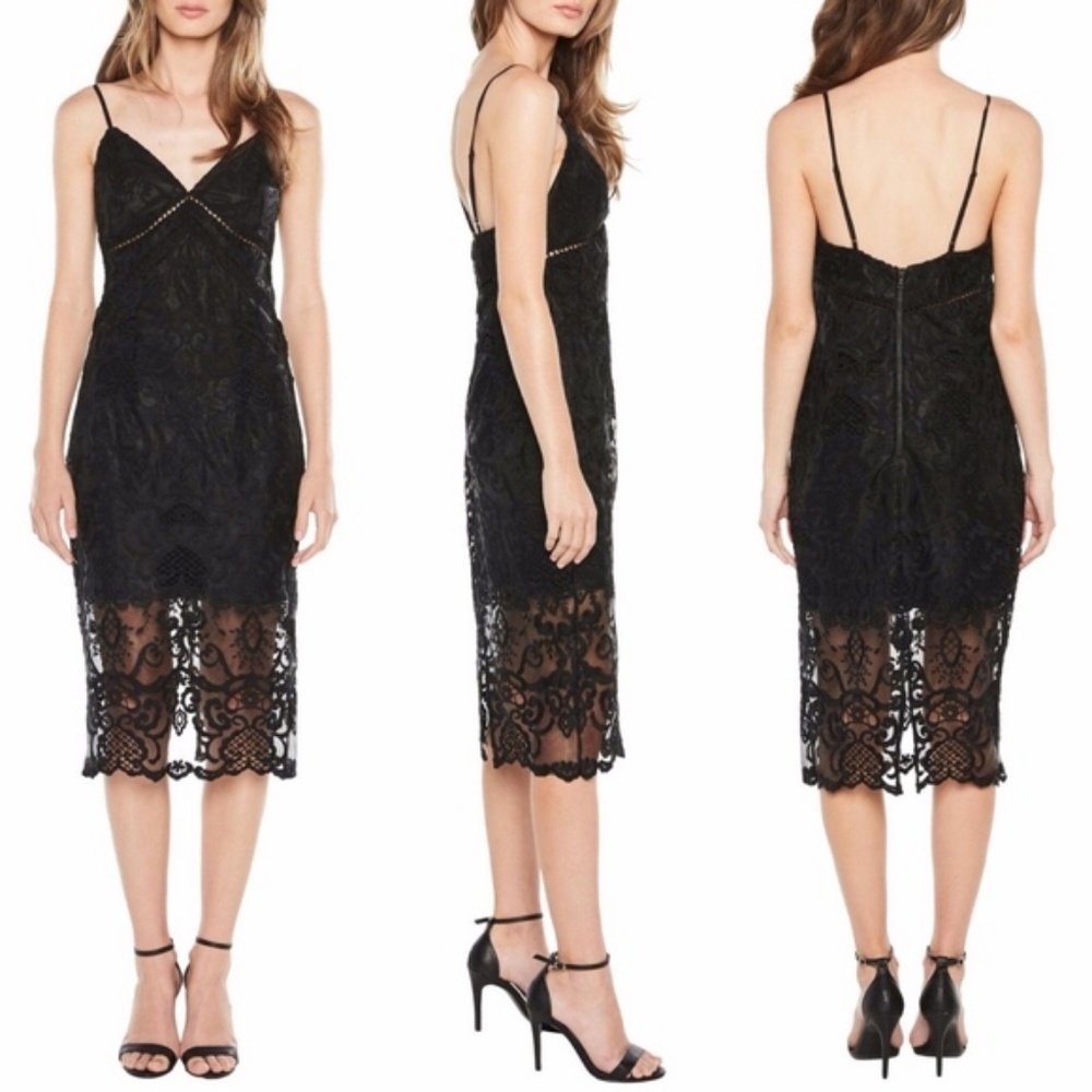 Bardot Black Eyelet Lace Dress